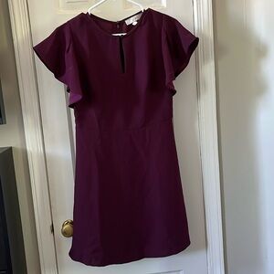 Plum Dress with Flare Sleeves